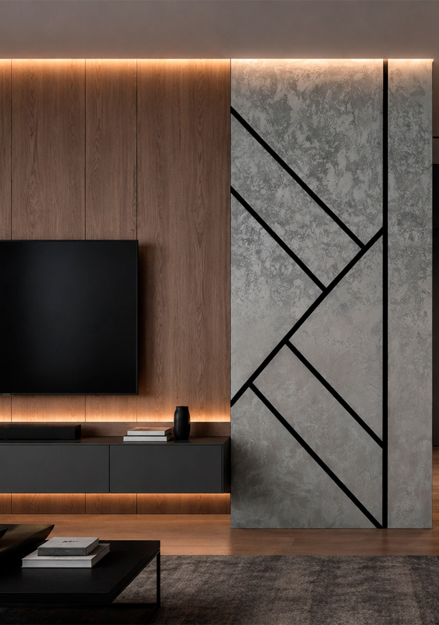 Декоративна штукатурка Duna. Стильна акцентна стіна в інтер'єрі Maxima-decor