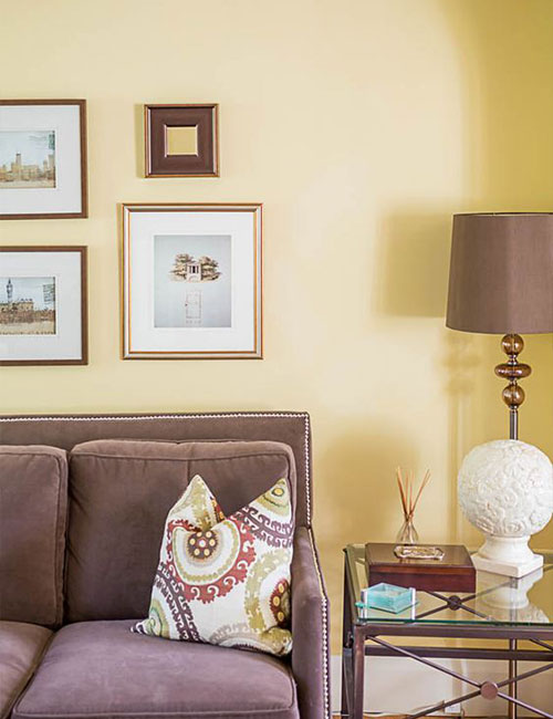 Нейтральні, жовтий та помаранчевий колір для стін Maxima-decor