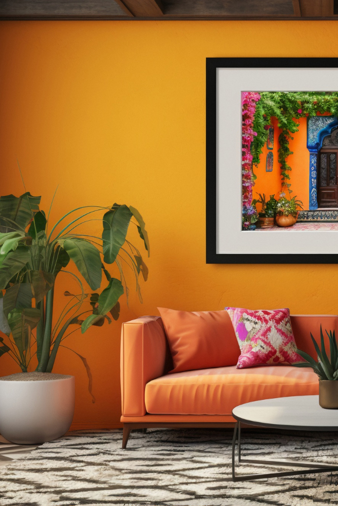 Orange color wall paint Ideas Maxima-decor