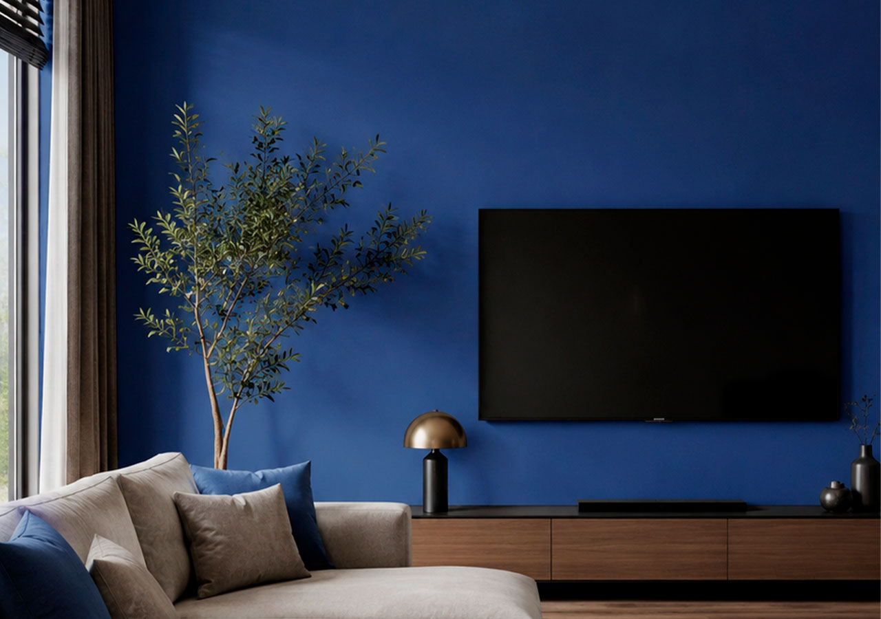 Тёмно-синий цвет в интерьере Maxima-decor