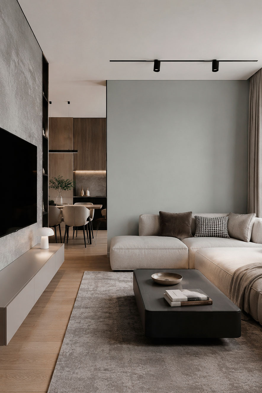 Светло-серый цвет в интерьере Maxima-decor
